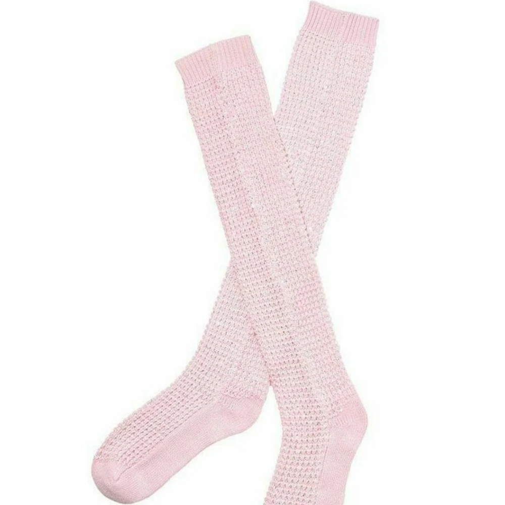 VICTORIA'S SECRET PALE PINK SEQUIN 😍 KNEE SOCKS - Picture 2 of 6